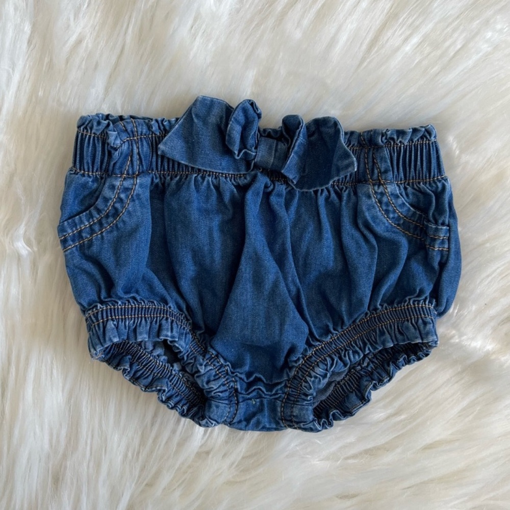 Cat & Jack Denim Diaper Cover with Bow